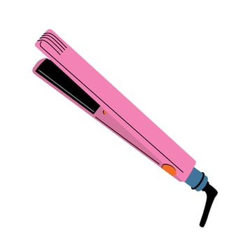 Illustration of a hair straightener. Hair care and hairstyle creation. vector