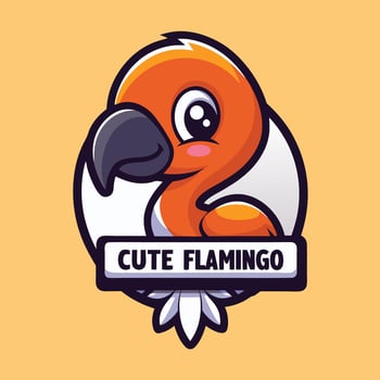 a cute flamingo logo with the word cute flamingo vector