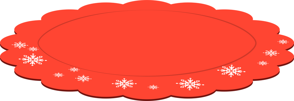 Red Scalloped Plate with Snowflake Design png