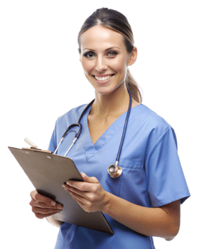 Dedicated Medical Staff Holding Clipboard in Hand png