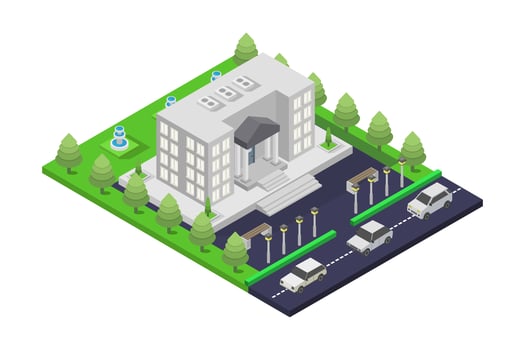 Isometric Town Hall vector