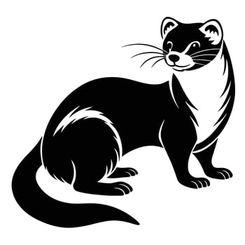a black and white illustration of a weasel vector