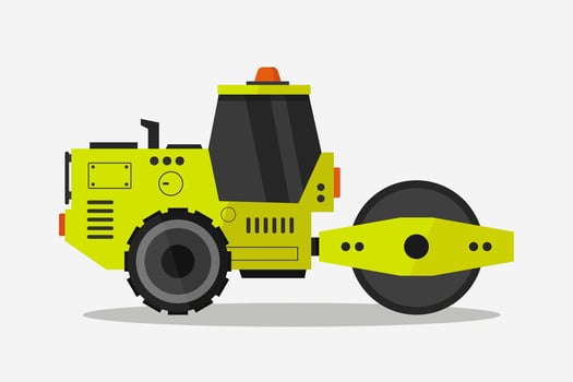 Road roller illustrated on white background vector