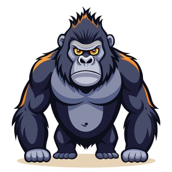 an angry gorilla cartoon character vector