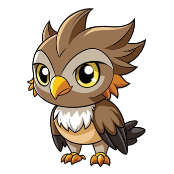 a cartoon owl with big eyes and big beak vector