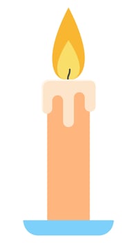Candle Flat icon isolated on white background. vector