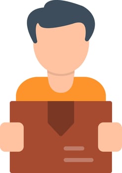 Delivery Man Flat Icon vector