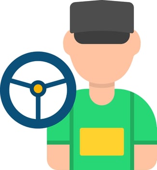 Driver Flat Icon vector