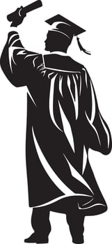 Graduate Standing Proud Silhouette vector