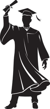 Silhouette of a Graduate Holding Certificate vector