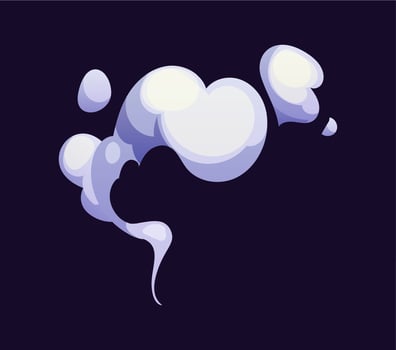 Cartoon curve fume, spray or perfume puff cloud vector