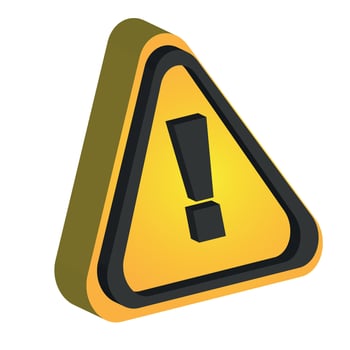 3D Traffic sign Yellow triangle warning sign illustration.Eps 10 , isolated on white background. vector