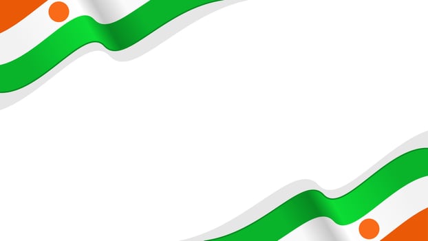 Waving flag of Niger frame, for national day vector