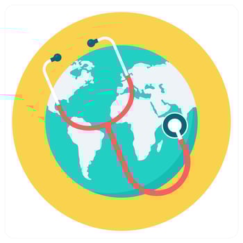 Global Medicine and global icon concept vector