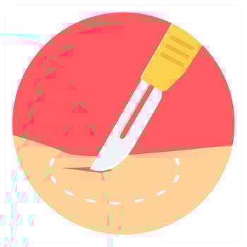 Surgery Knife and medicine icon concept vector