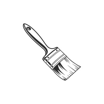 A black and white drawing of a paintbrush illustration vector