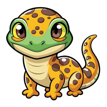 a cartoon lizard with big eyes and spots vector
