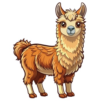 illustration of cute llama cartoon animal illustration vector
