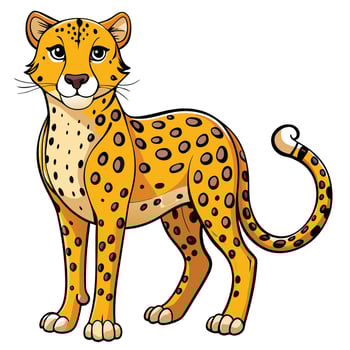 illustration of cartoon cheetah vector