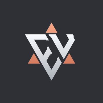 Modern EU Letter Logo Design with Geometric Triangle Elements. EU Logo Initials vector