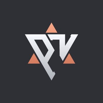 Modern PZ Letter Logo Design with Geometric Triangle Elements. PZ Logo Initials vector