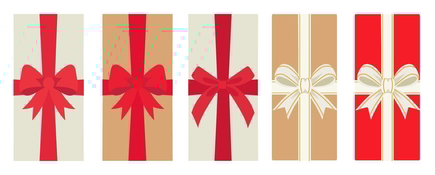 Set holiday gift rectangular boxes with ribbons and bows vector