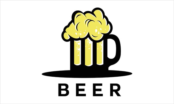 simple and unique beer glass logo vector