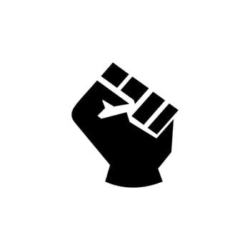 a black fist with a pointed tip on it vector