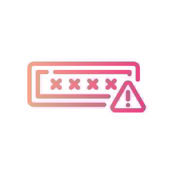password Line Gradient Icon White Background vector