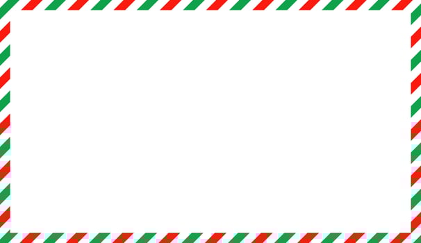 Christmas Red Green White Colorful Line Stripe Border. Decorative Xmas Festival Frame Illustration vector
