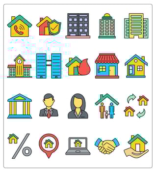 A set of 20 home insurance icons as home call, home insurance, building vector
