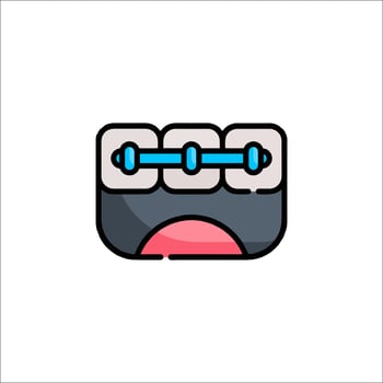 A toothbrush icon with a blue handle vector
