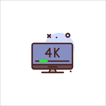 4k tv icon illustration vector