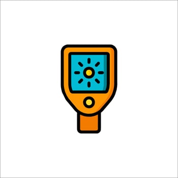 A small orange and blue light bulb icon vector