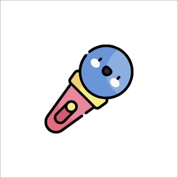 A cartoon microphone with a blue face vector
