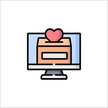 A computer screen with a heart on it vector
