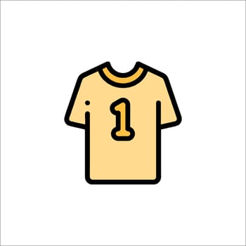 A yellow t - shirt with the number one on it vector