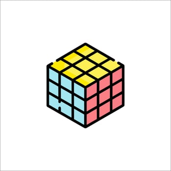 Rubik cube icon illustration vector