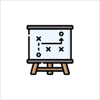 A whiteboard with a diagram on it vector