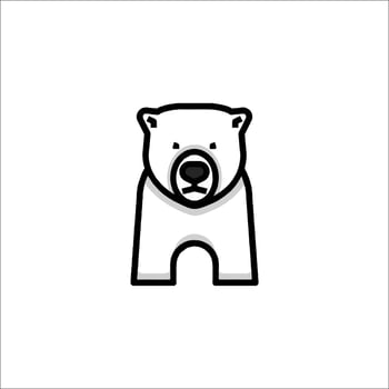 A bear logo with a black outline vector