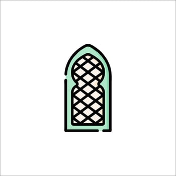 A green and white icon of a window vector