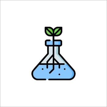 A plant in a flask icon vector