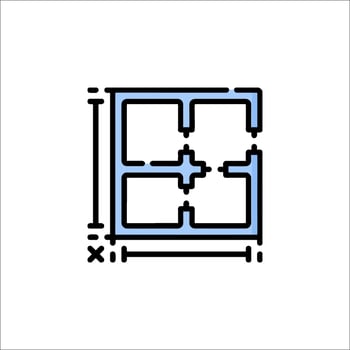 A square with a line drawn on it vector