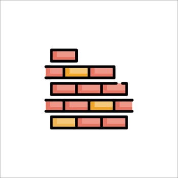 A brick wall icon on a white background vector