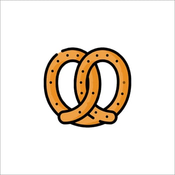 A pretzel icon on a white background vector
