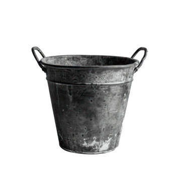 iron bucket inverted, transparent background png