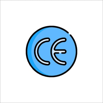 A blue circle with the letter c in it vector