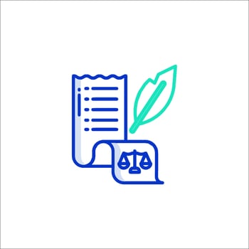 A legal document and a pen icon vector