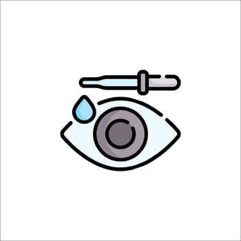 An eye with a syringe and a drop of blood vector