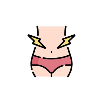 A woman's stomach with lightning bolt on it vector